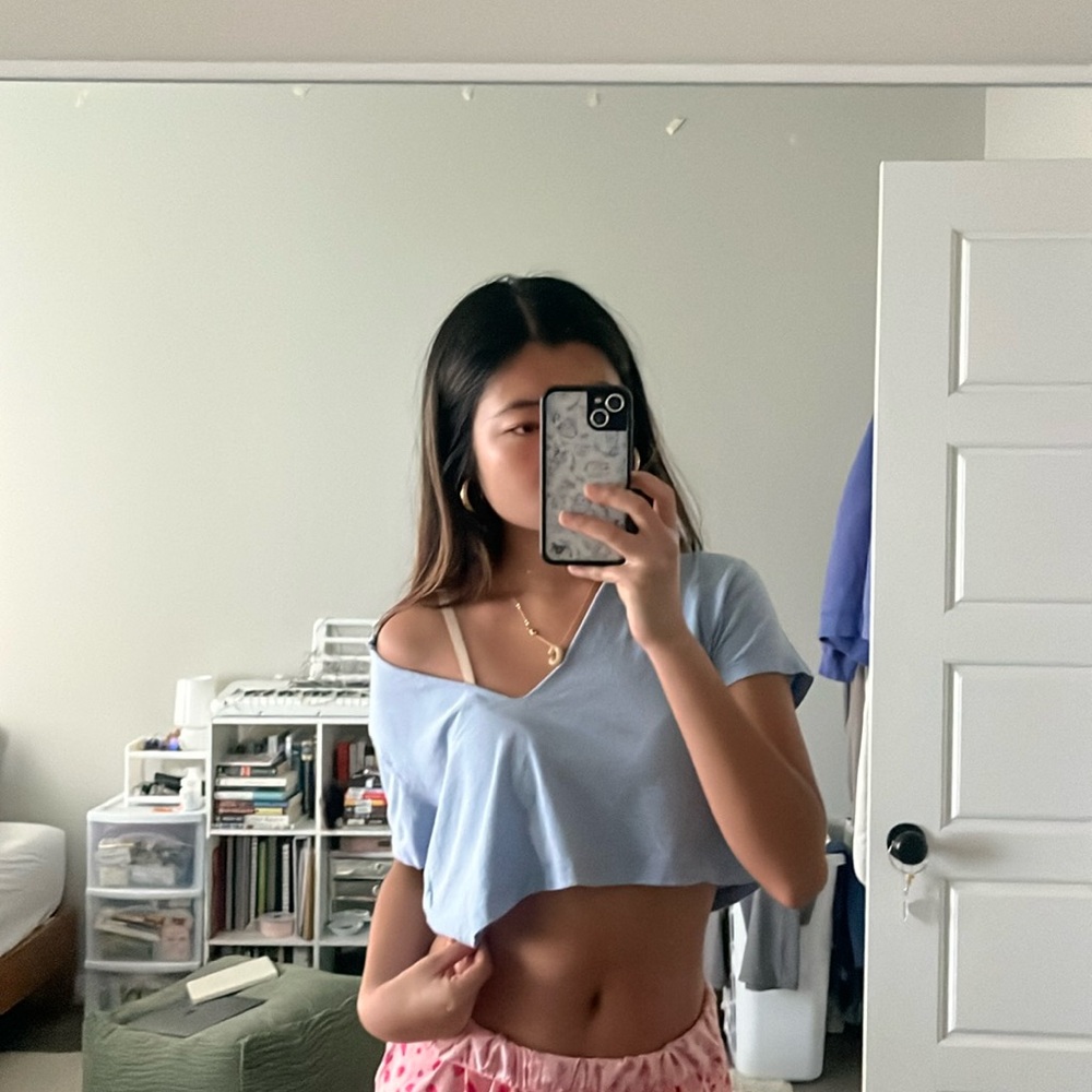 bdg blue cropped top